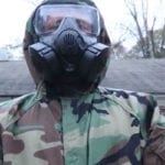 Marine in Full MOPP Gear During CBRN Training