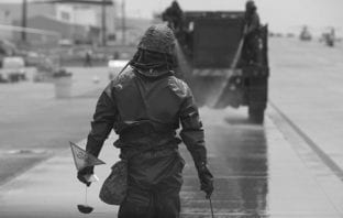 US, Japan Forces Decontaminate Flight Line in the Summer Heat ROK CBRN Wide Area Decontamination