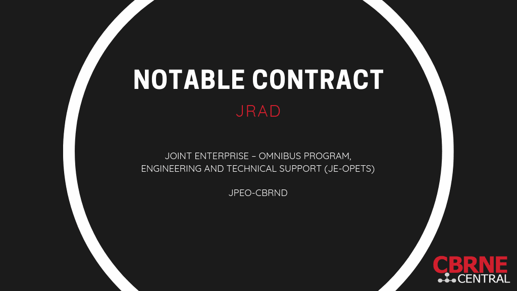 JE OPETS Contract Award to JRAD - JPEO CBRND