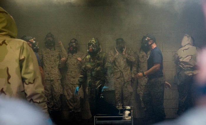 Kilo Company recruits practice CBRN defense