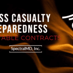 Text banner announcing mass casualty preparedness contract award to SpectralMD
