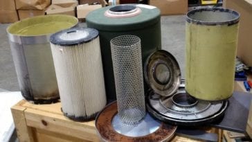 Collection of disassembled filters