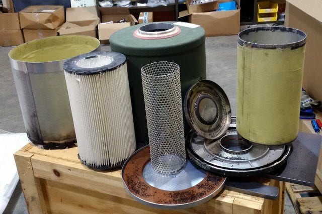 Collection of disassembled filters