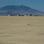 The test site of Jackrabbit II at Dugway Proving Ground, in the remote Utah desert. Approximately 50 condemned shipping containers were used to replicate urban structures, around which chlorine gas flowed. The tall structure measured the cloud‘s concentration to determine if one might reduce exposure by going higher. Credit: Al Vogel Jack Rabbit II Chlorine Release Trials